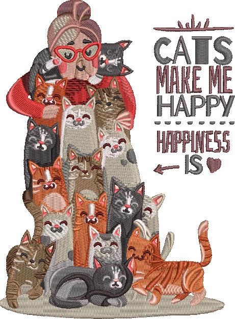 Cats Make Me Happy Happiness Is Cats Cats Make Me Happy Happiness Is Cats