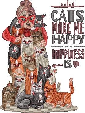 Cats Make Me Happy Happiness Is Cats Cats Make Me Happy Happiness Is Cats