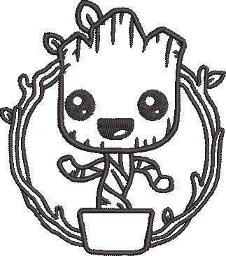 Kiddo Tree Alien Outline Kiddo Tree Alien Outline