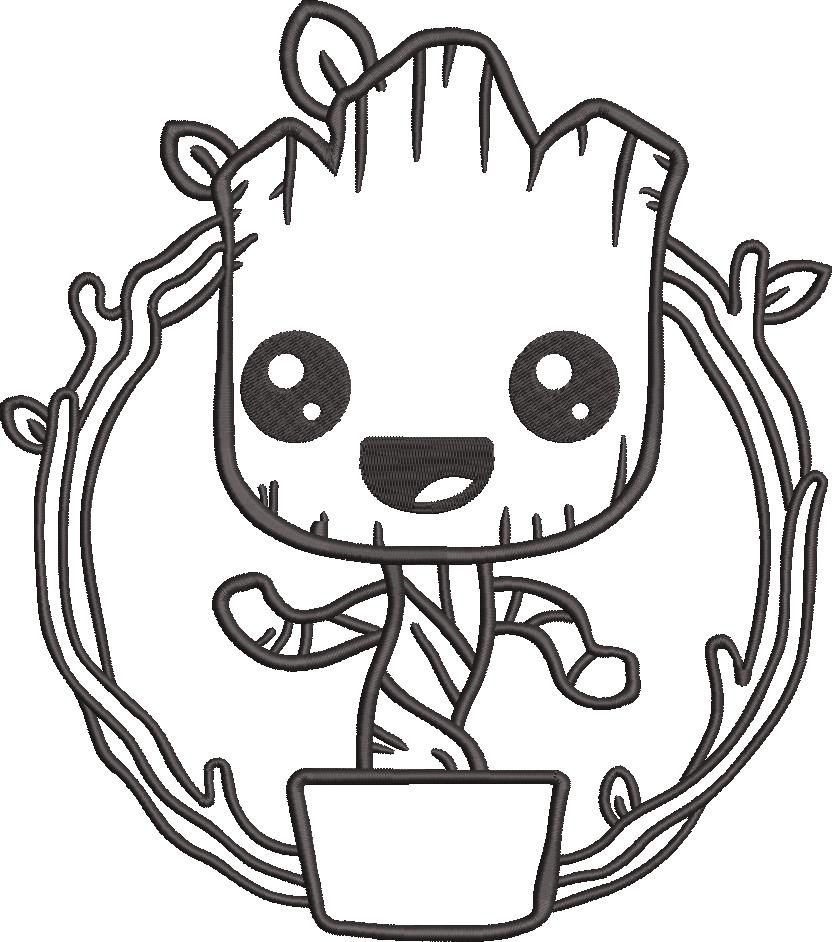 Kiddo Tree Alien Outline Kiddo Tree Alien Outline