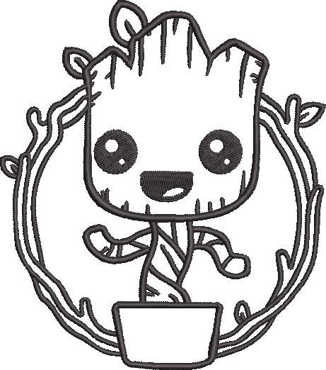 Kiddo Tree Alien Outline Kiddo Tree Alien Outline