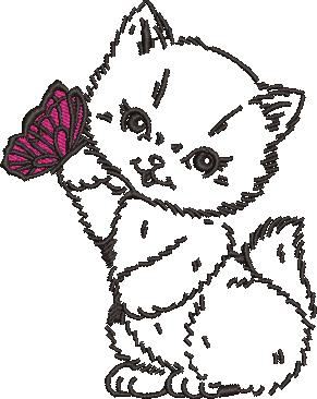 Kitten And Butterfly Kitten And Butterfly