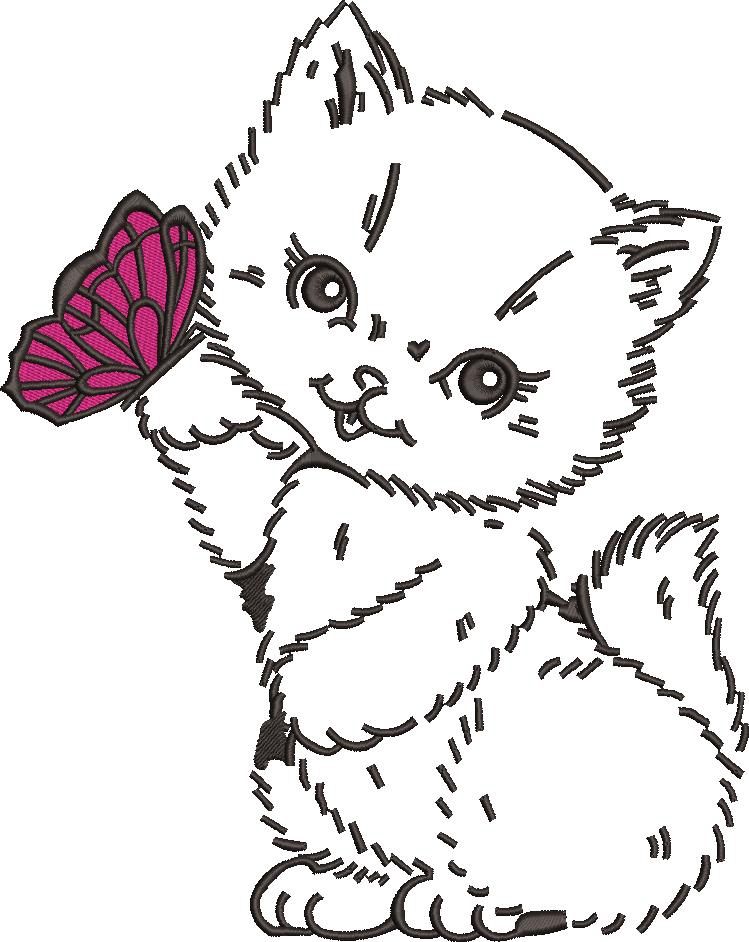 Kitten And Butterfly Kitten And Butterfly