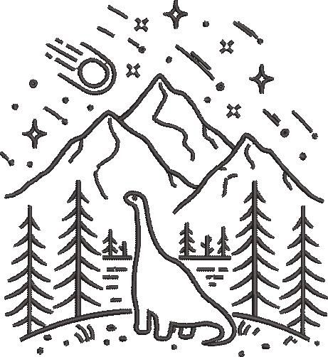Dinosaur In A Mountain