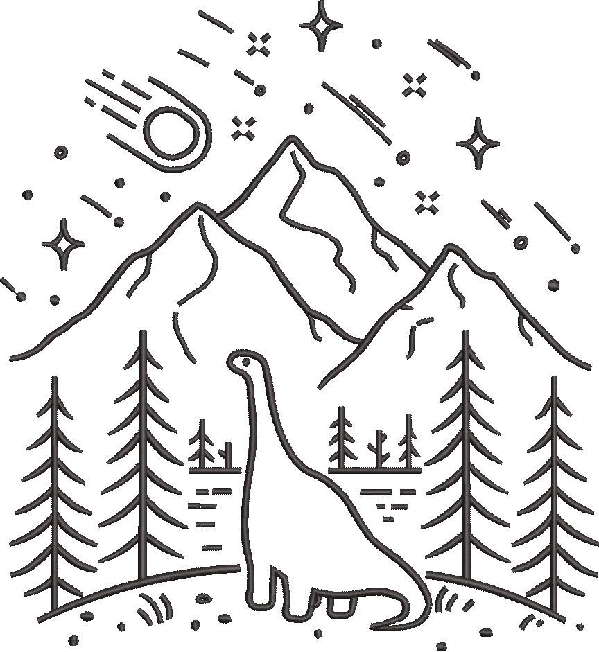 Dinosaur In A Mountain