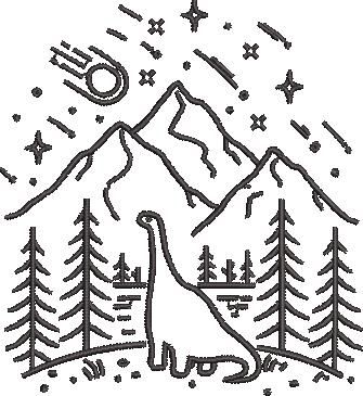 Dinosaur In A Mountain