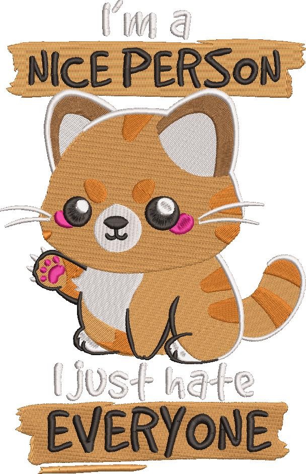 I Just Hate Everyone Cat Quote