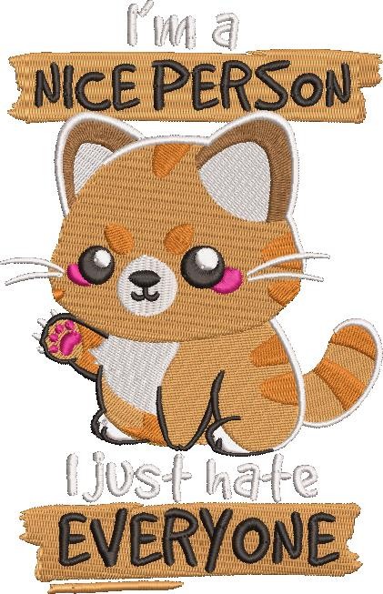 I Just Hate Everyone Cat Quote