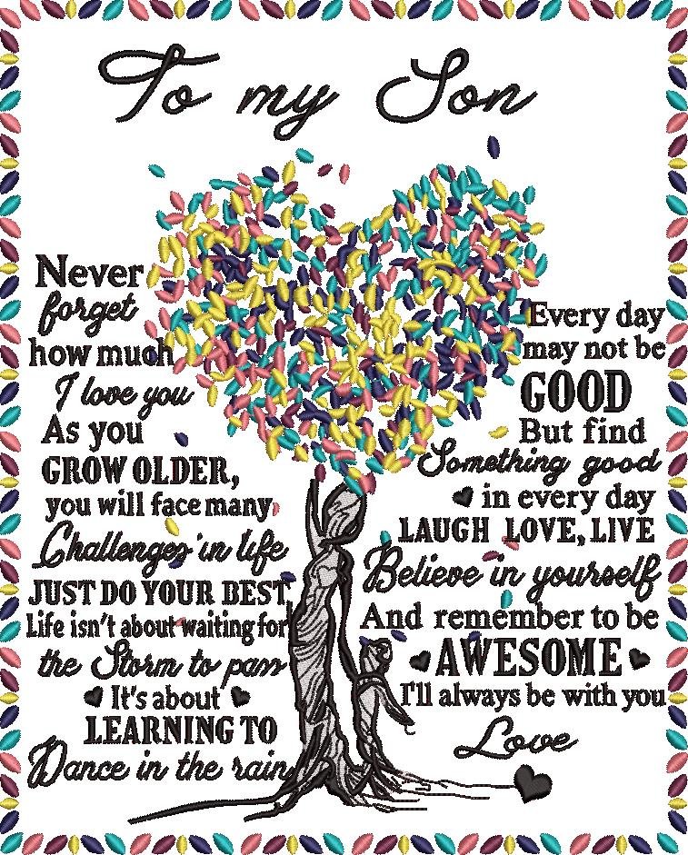 To My Son Embroidery To My Son Embroidery