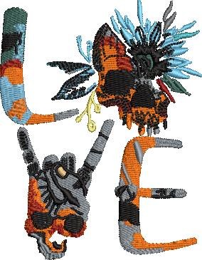 Love Skull WordArt Love Skull WordArt