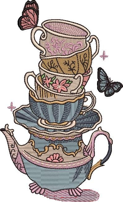 Cluttered Tea Set