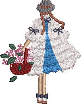 Girl Holding A Flower Basket