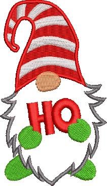 Christmas Gnome Candy Cane Patch