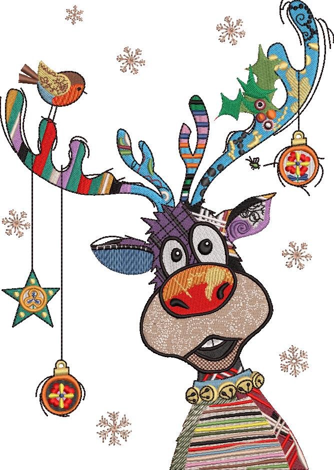 Colourful Christmas Reindeer Colourful Christmas Reindeer