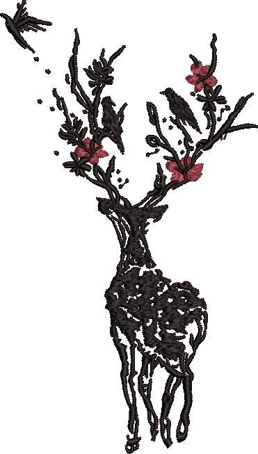 Artistic Deer Silhouette