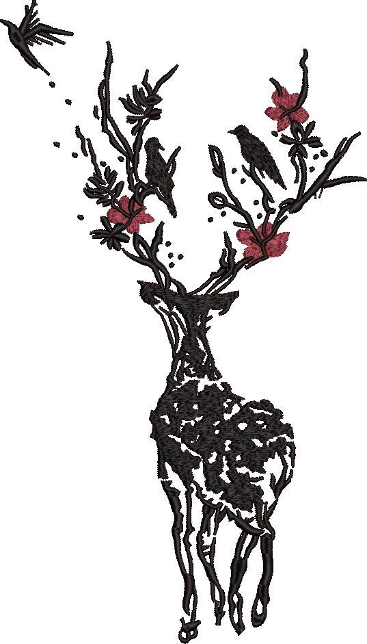 Artistic Deer Silhouette