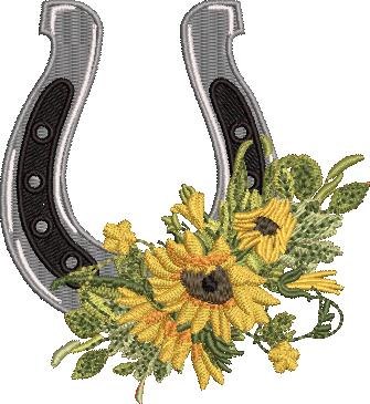 Horse Shoe With Sunflowers