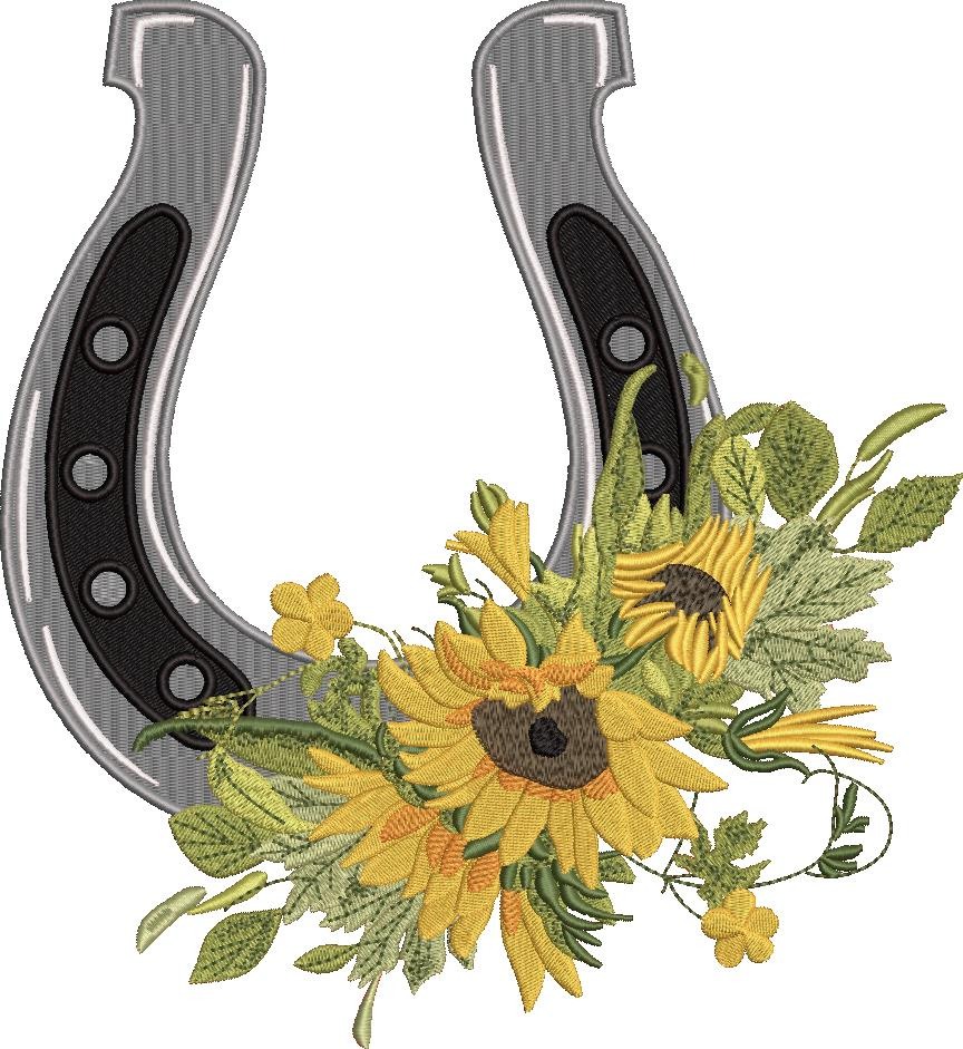 Horse Shoe With Sunflowers