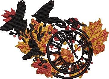 Fall Birds Clock Art Fall Birds Clock Art