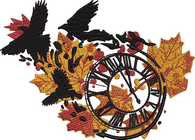 Fall Birds Clock Art Fall Birds Clock Art