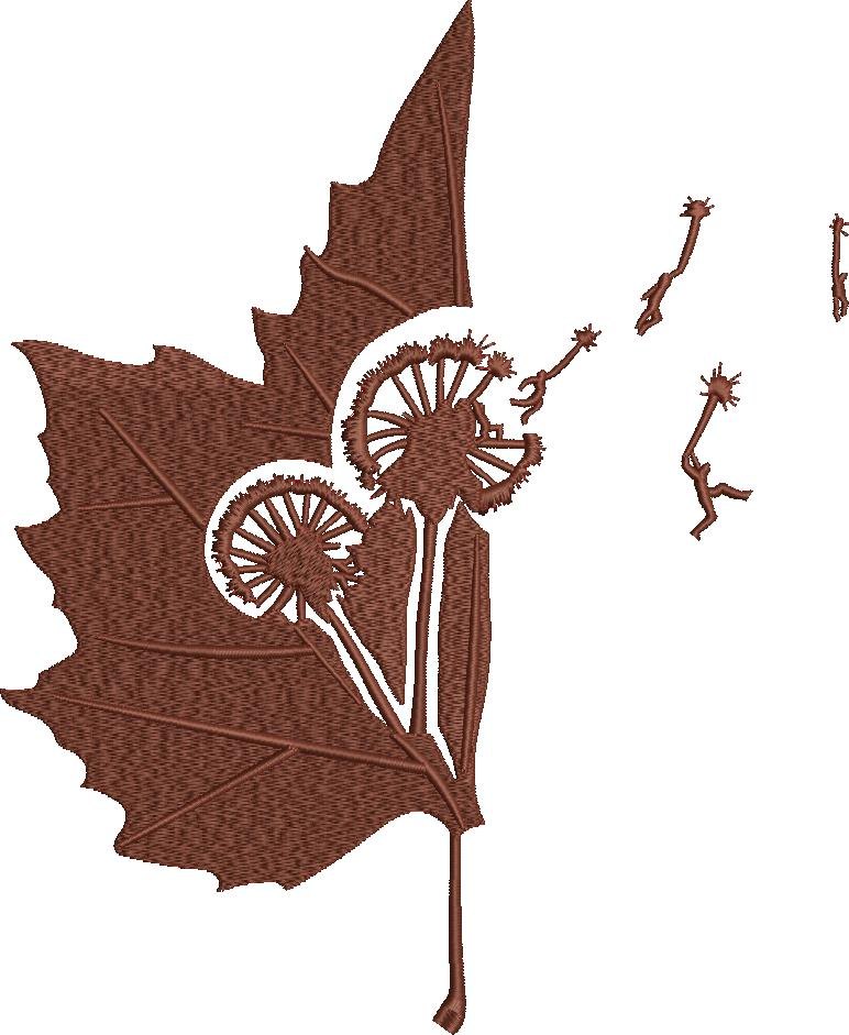 Leaf And Dandelion Art