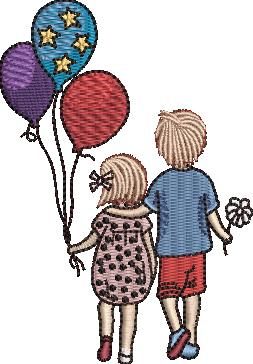 Siblings With Balloons Siblings With Balloons