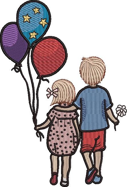 Siblings With Balloons Siblings With Balloons