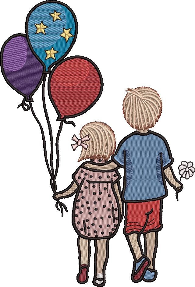 Siblings With Balloons Siblings With Balloons