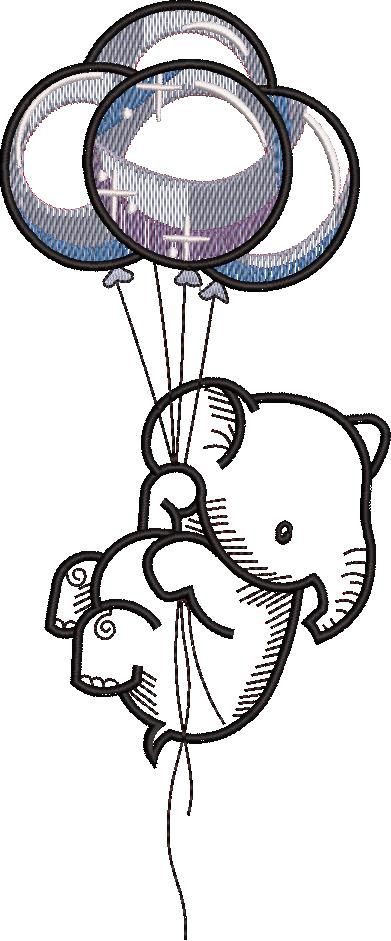 Baby Elephant With Balloons Baby Elephant With Balloons