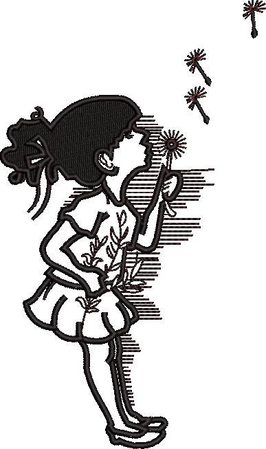 Girl Blowing Dandelion Girl Blowing Dandelion