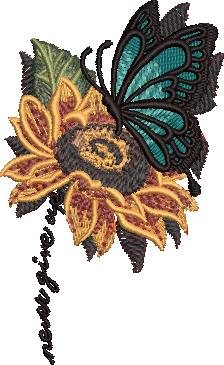 Sunflower Butterfly Never Give Up Sunflower Butterfly Never Give Up
