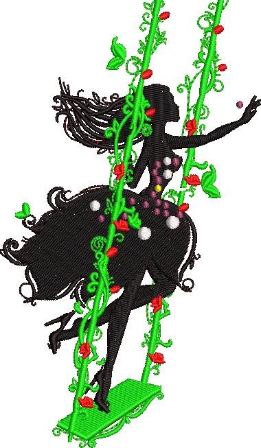 Floral Girl Swinging Floral Girl Swinging