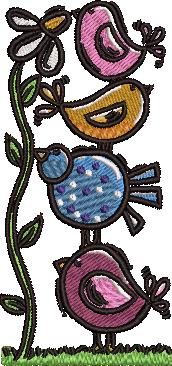 Cute Birds And Flower
