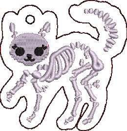 Cat Skeleton Key Fob