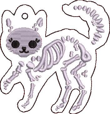 Cat Skeleton Key Fob