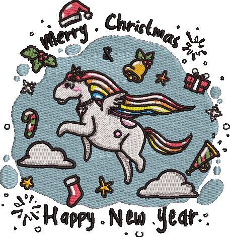 Christmas And New Year Unicorn
