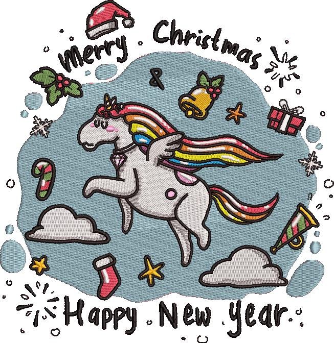 Christmas And New Year Unicorn