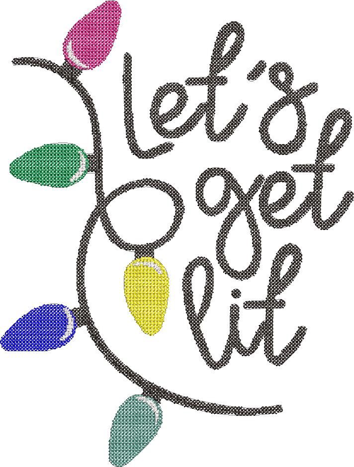 Let's Get Lit-Cross stitch