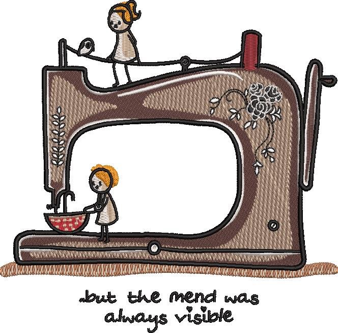 Mend Was Always Visible Sewing Machine Quote Mend Was Always Visible Sewing Machine Quote