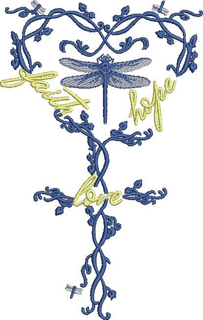 Faith Love Hope Dragonfly Emblem