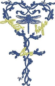 Faith Love Hope Dragonfly Emblem
