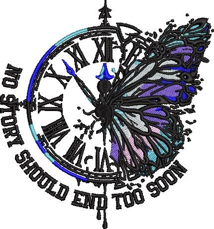 No Story Should End Too Soon Quote - Butterfly Clock No Story Should End Too Soon Quote - Butterfly Clock