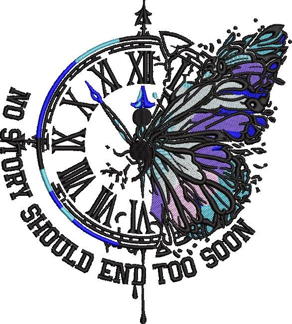 No Story Should End Too Soon Quote - Butterfly Clock No Story Should End Too Soon Quote - Butterfly Clock