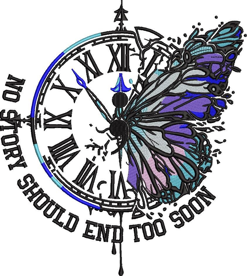 No Story Should End Too Soon Quote - Butterfly Clock No Story Should End Too Soon Quote - Butterfly Clock