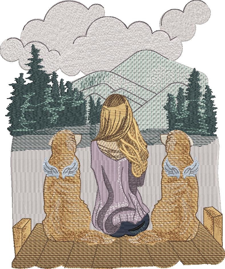 Girl With Dogs In Heaven Girl With Dogs In Heaven