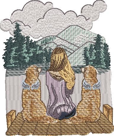 Girl With Dogs In Heaven Girl With Dogs In Heaven