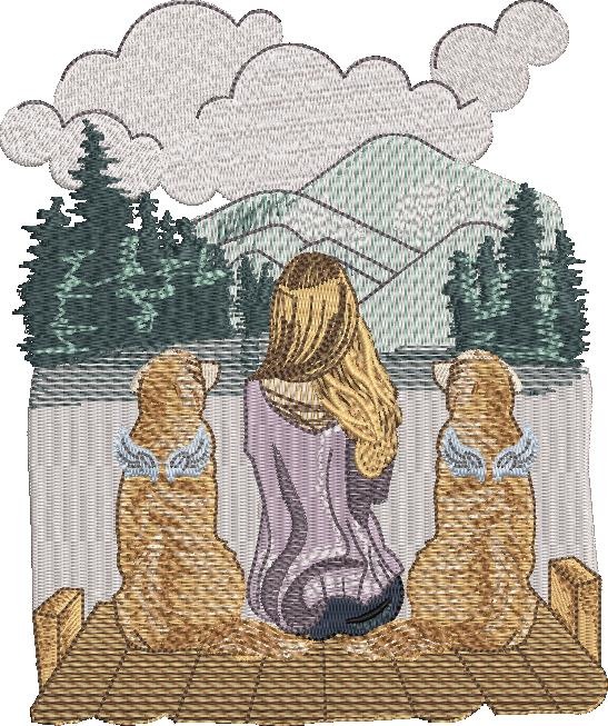 Girl With Dogs In Heaven Girl With Dogs In Heaven
