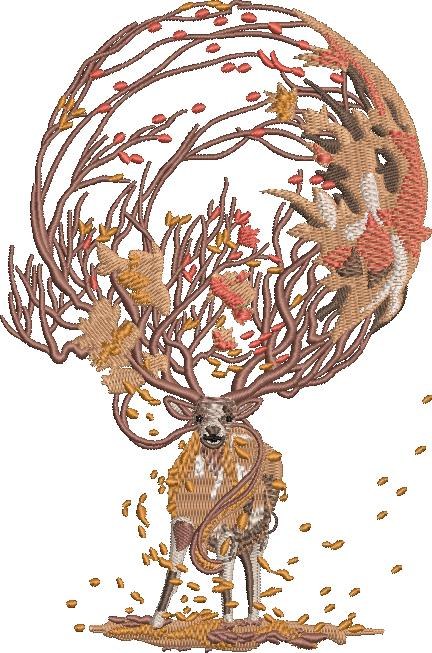 Deer in Forest Nature Art Deer in Forest Nature Art