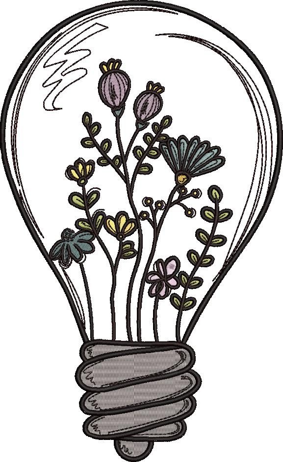 Flowers in Light Bulb Flowers in Light Bulb