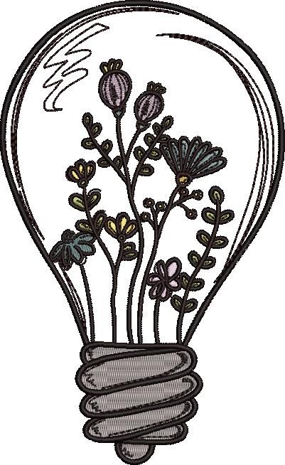 Flowers in Light Bulb Flowers in Light Bulb